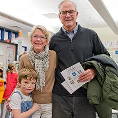 Three people smiling. Link to Life Stage Gift Planner Over Age 65 Situations.